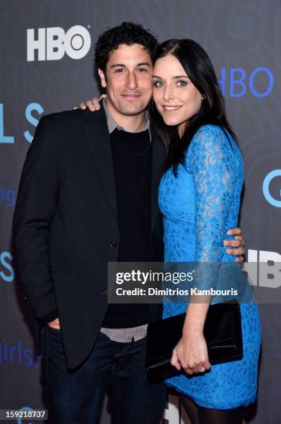 Jason Biggs and guest attend the HBO premiere of "Girls" Season 2 at the NYU Skirball Center on January 9, 2013 in New York City.