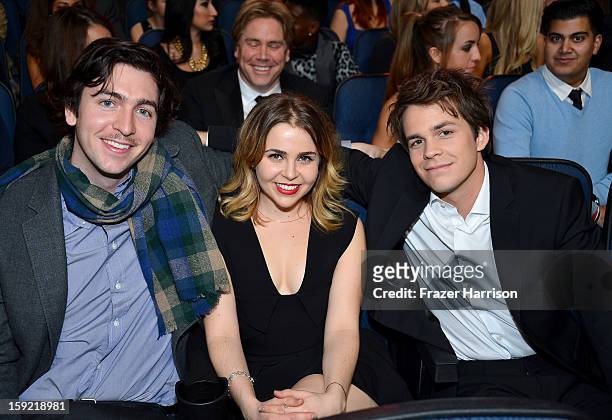 Actors Johnny Simmons, Mae Whitman, and Johnny Simmons attend the 39th Annual People's Choice Awards at Nokia Theatre L.A. Live on January 9, 2013 in...