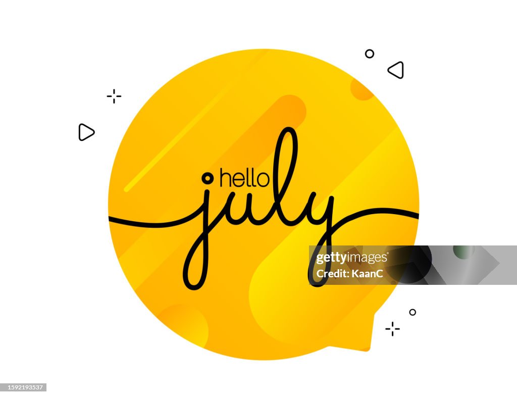 Hello July Header Hello July Greeting Card For Beginning Of Month Welcoming Poster Design ...