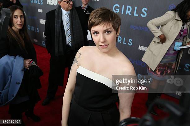 Lena Dunham attends the HBO "Girls" season 2 premiere at the NYU Skirball Center on January 9, 2013 in New York City.