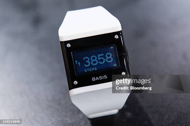 The Basis Sciences Inc. Band is displayed at the 2013 Consumer Electronics Show in Las Vegas, Nevada, U.S., on Wednesday, Jan. 9, 2013. The 2013 CES...