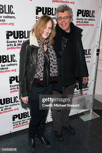 Actors Jo Bonney and Eric Bogosian attends the Under The Radar Festival 2013 Opening Night Celebration at The Public Theater on January 9, 2013 in...