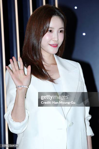 Jun Hyo-Seong aka Jun Hyo-Sung of South Korean girl group Secret is seen at the 'Estee Lauder' pop-up store opening on August 04, 2023 in Seoul,...