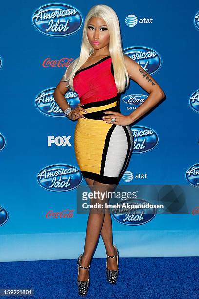 Singer Nicki Minaj attends the season premiere screening of Fox's "American Idol" at Royce Hall, UCLA on January 9, 2013 in Westwood, California.