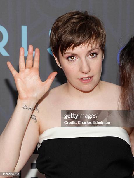 Girls creator Lena Dunham attends HBO hosts the premiere of "Girls" Season 2 at the NYU Skirball Center on January 9, 2013 in New York City.