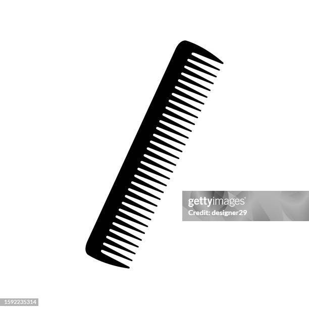 illustrazioni stock, clip art, cartoni animati e icone di tendenza di icona del pettine o della spazzola per capelli. - pettine