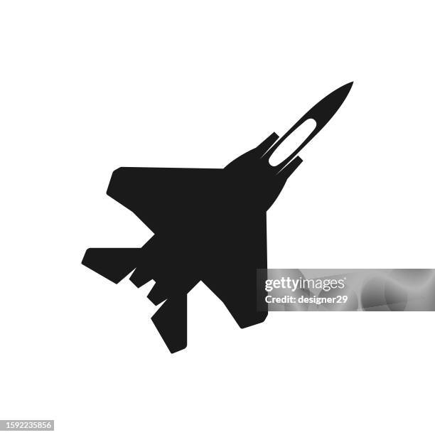 kampfjet-symbol. - militär stock-grafiken, -clipart, -cartoons und -symbole