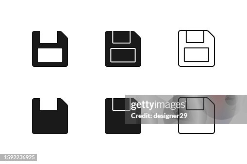 Save Icon. Floppy Disk Set Vector Design on White Background. Save Icon. Floppy Disk Set Vector Design on White Background.