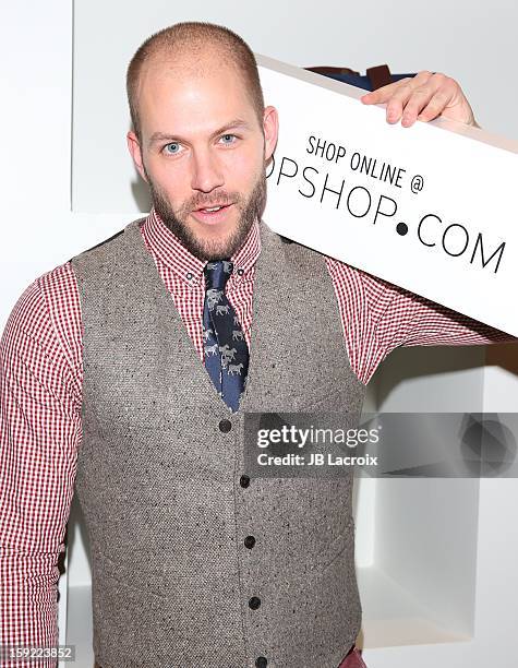 Johnny Wujek attends the TopMen Exclusive Pop Up Shopping Event at TopShop on January 9, 2013 in Los Angeles, California.