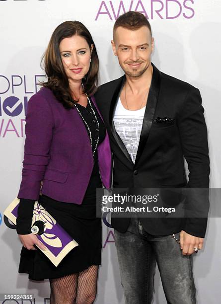 Actor Joey Lawrence and wife Chandie Yawn-Nelson arrive for the 34th Annual People's Choice Awards - Arrivals held at Nokia Theater at L.A. Live on...
