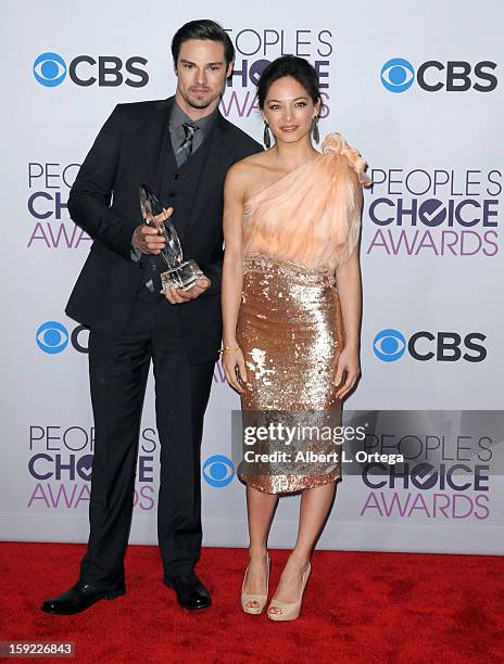 Actor Jay Ryan and actress Kristen Kreuk participate at the 39th Annual People's Choice Awards - Press Room held at Nokia Theater L.A. Live on...