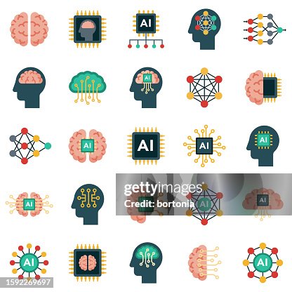 Artificial Intelligence AI Icon Set Artificial Intelligence AI Icon Set