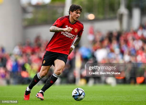 Dublin , Ireland - 6 August 2023; Victor Lindelöf of Manchester United during the pre-season friendly match between Manchester United and Athletic...