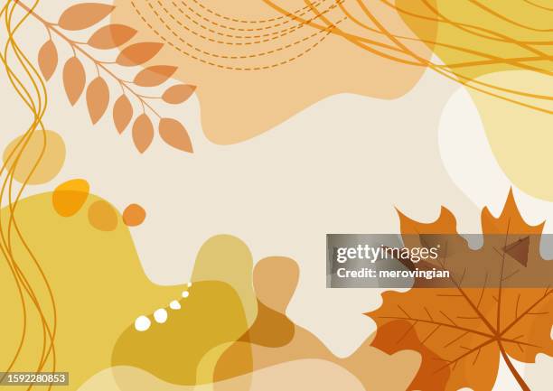 ilustrações de stock, clip art, desenhos animados e ícones de abstract simply background with natural line arts - autumn theme - - escorrega