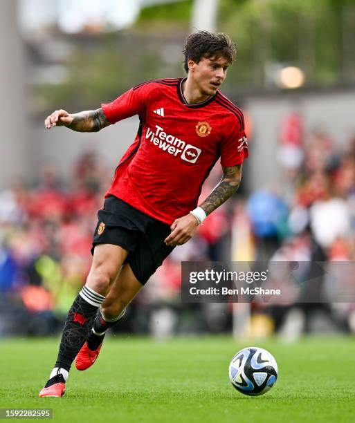 Dublin , Ireland - 6 August 2023; Victor Lindelöf of Manchester United during the pre-season friendly match between Manchester United and Athletic...