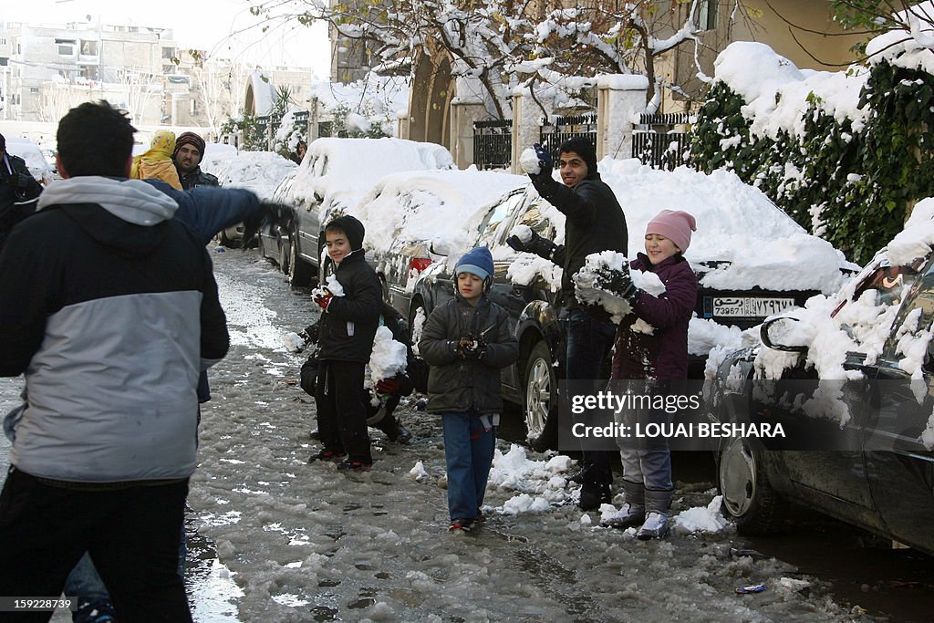 SYRIA-WEATHER-SNOW