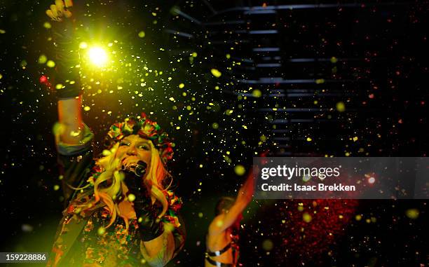 Ke$ha performs at the iHeartRadio CES exclusive party at Haze Nightclub at the Aria Resort & Casino at CityCenter on January 9, 2013 in Las Vegas,...