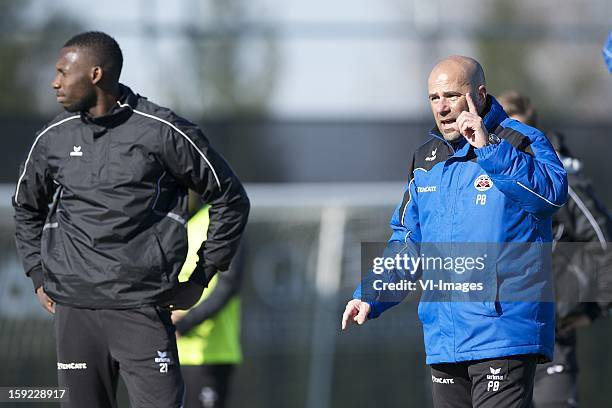 Geoffrey Castillion of Heracles Almelo, coach Peter Bosz of Heracles Almelo during the training camp of Heracles Almelo on January 10, 2013 at Belek,...