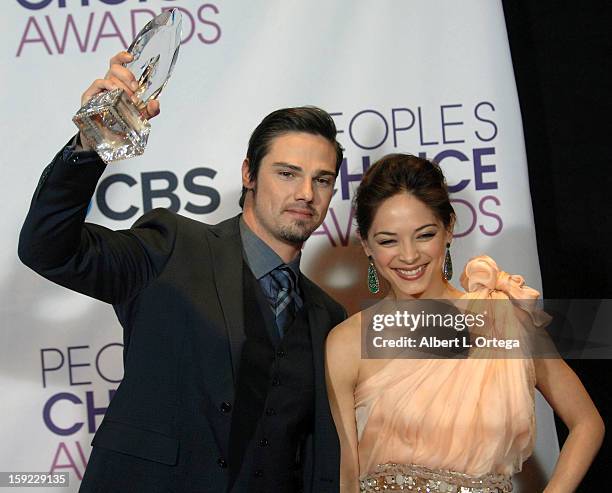 Actor Jay Ryan and actress Kristen Kreuk participate at the 39th Annual People's Choice Awards - Press Room held at Nokia Theater L.A. Live on...
