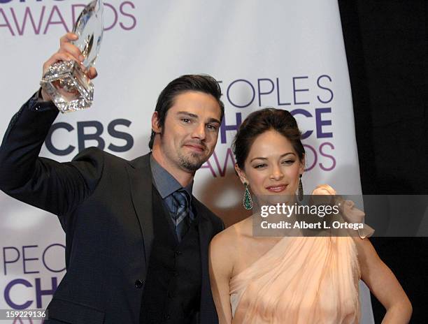 Actor Jay Ryan and actress Kristen Kreuk participate at the 39th Annual People's Choice Awards - Press Room held at Nokia Theater L.A. Live on...