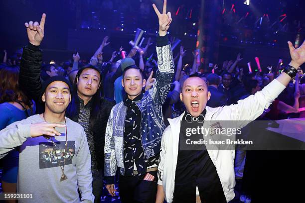 Far East Movement attends the iHeartRadio CES exclusive party featuring a live performance by Ke$ha at Haze Nightclub at the Aria Resort & Casino at...