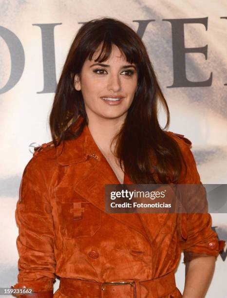 Actress Penelope Cruz attends a photocall for 'Venuto al Mondo' at the Santo Mauro Hotel on January 10, 2013 in Madrid, Spain.