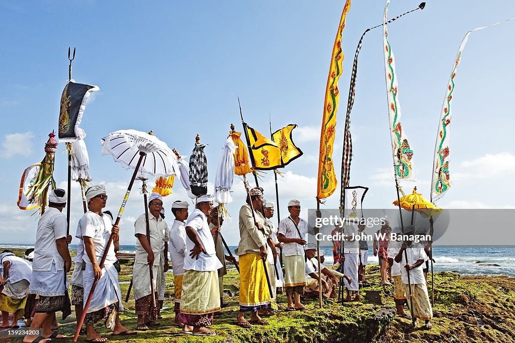 Ceremony at Tanah Lot Temple, Bali