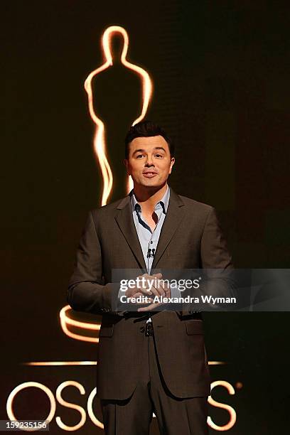 Seth MacFarlane at The 85th Academy Awards - Nominations Announcement held at The AMPAS Samuel Goldwyn Theater on January 10, 2013 in Beverly Hills,...