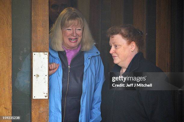 Sandra Brown and forensic anthropologist Professor Sue Black of Dundee University talk following the conformation that a grave at Old Monkton...