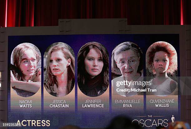 The 85th Academy Awards nominations announcement held at AMPAS Samuel Goldwyn Theater on January 10, 2013 in Beverly Hills, California.