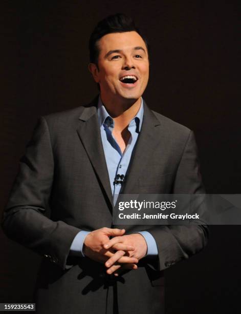 Actor Seth MacFarlane on stage during the 85th Academy Awards Nominations Announcement held at AMPAS Samuel Goldwyn Theater on January 10, 2013 in...