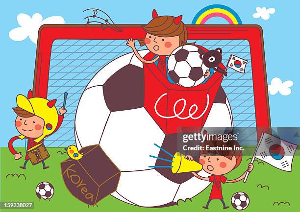 cute child - kid playing drums stock illustrations