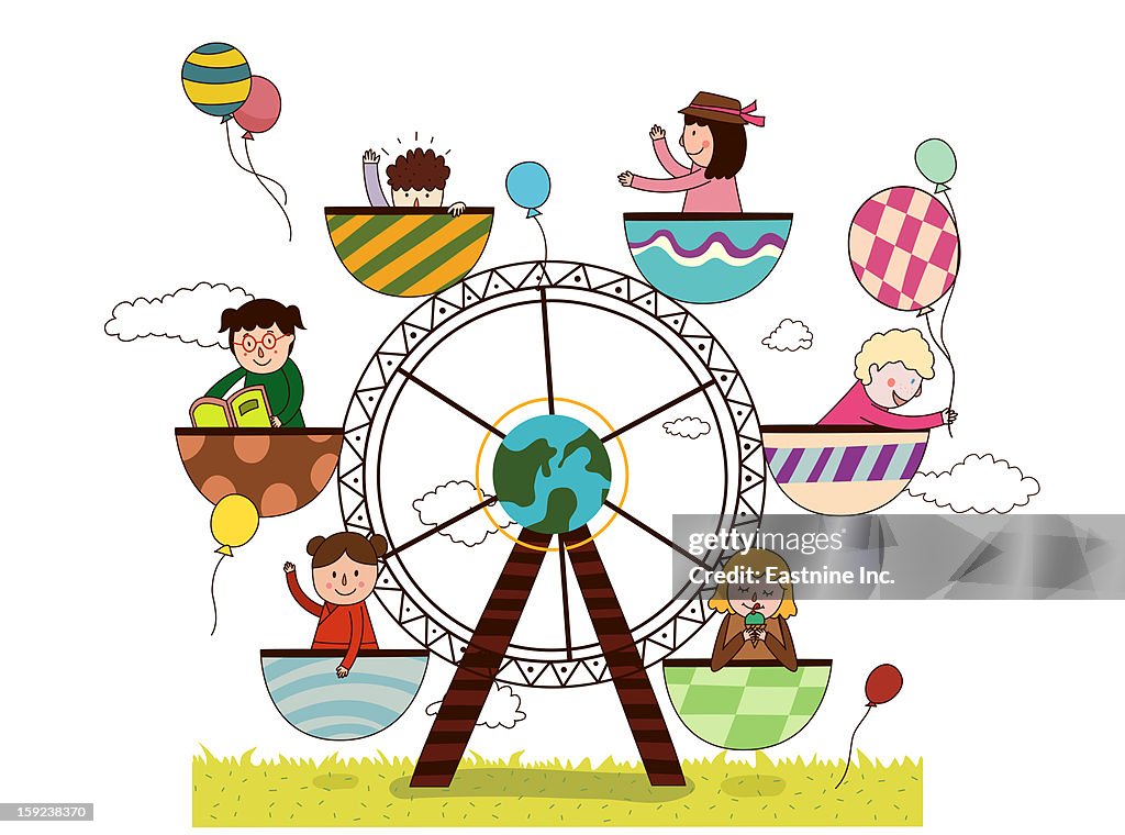 Ferris wheel in the amusement park