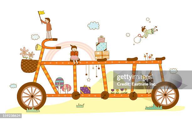 close-up of bicycle - soap bubble white background stock illustrations