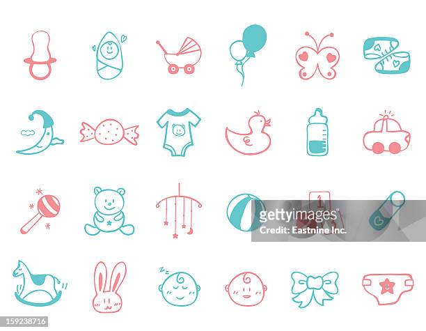 infant icon set - moon buggy stock-grafiken, -clipart, -cartoons und -symbole