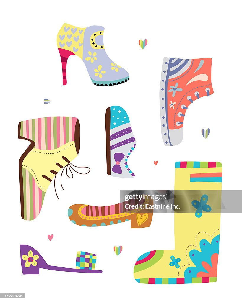 Various kinds of shoes