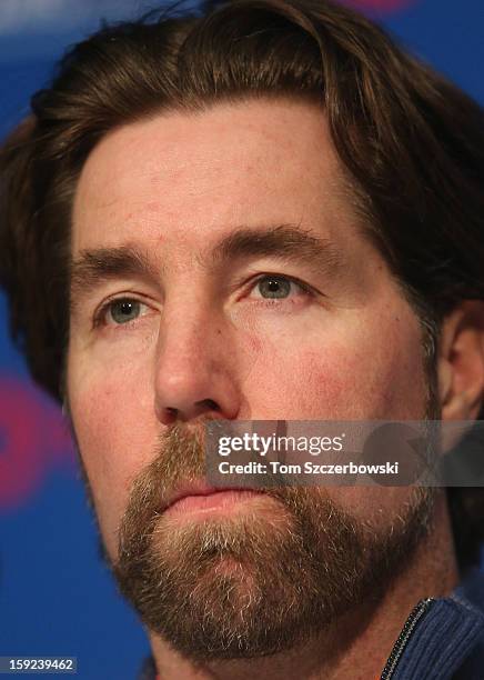 Dickey of the Toronto Blue Jays is introduced at a press conference at Rogers Centre on January 8, 2013 in Toronto, Ontario, Canada.