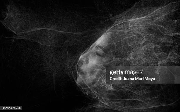 face of a woman trapped by spider threads. conceptual photography. it can convey concepts such as the passage of time, or mental health problems ... social issues. - soñar despierto fotografías e imágenes de stock