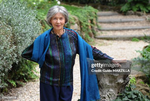 Photocall of the film 'Amour', Palme d'Or at the 2012 Cannes film festival, with french actress Emmanuelle Riva on October 09, 2012 in Rome, Italy.