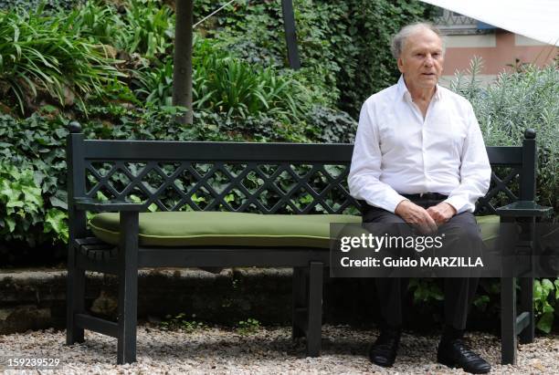 Photocall of the film 'Amour', Palme d'Or at the 2012 Cannes film festival, with french actor Jean-Louis Trintignant on October 09, 2012 in Rome,...