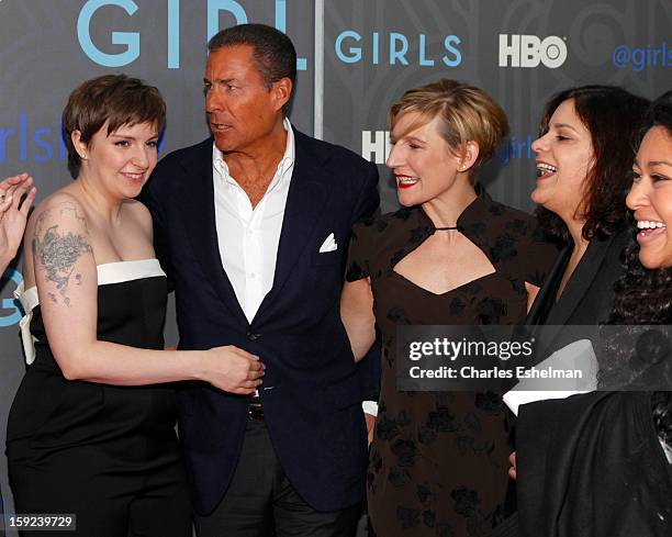 Girls" Creator Lena Dunham, HBO CEO Richard Plepler, HBO President Sue Naegle and executive producer Ilene Landress attend attends HBO hosts the...