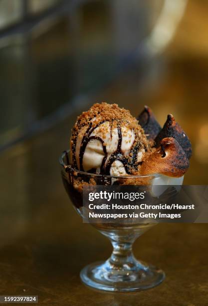 The smoked chocolate sundae the restaurant State of Grace, Wednesday, Feb. 10 in Houston.