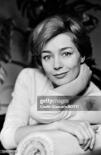 French actress Emmanuelle Riva in Paris, Sixties.