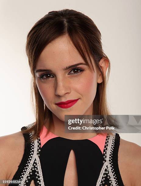 Actress Emma Watson poses for a portrait during the 39th Annual People's Choice Awards at Nokia Theatre L.A. Live on January 9, 2013 in Los Angeles,...