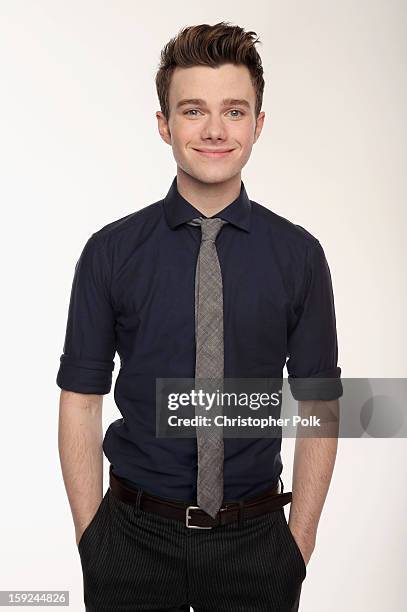 Actor Chris Colfer poses for a portrait during the 39th Annual People's Choice Awards at Nokia Theatre L.A. Live on January 9, 2013 in Los Angeles,...