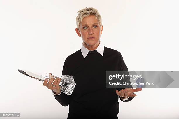 Personality Ellen DeGeneres poses for a portrait during the 39th Annual People's Choice Awards at Nokia Theatre L.A. Live on January 9, 2013 in Los...