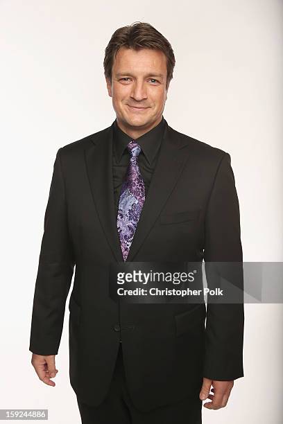 Actor Nathan Fillion poses for a portrait during the 39th Annual People's Choice Awards at Nokia Theatre L.A. Live on January 9, 2013 in Los Angeles,...