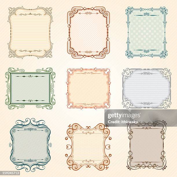 vektor vintage frame-set - cartouche stock-grafiken, -clipart, -cartoons und -symbole