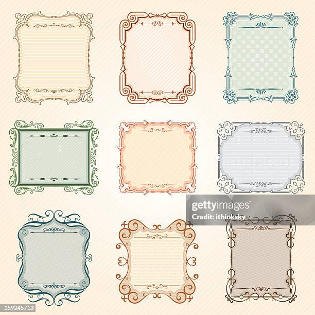 vector vintage frame set - baroque style stock illustrations