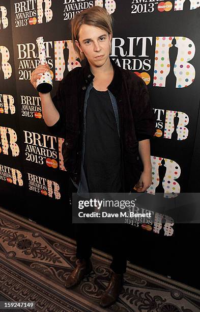 Tom Odell attends the BRIT Awards nominations announcement at The Savoy Hotel on January 10, 2013 in London, England.